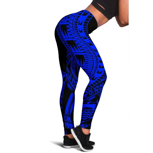 Tuvalu Legging Polynesian Pattern Blue