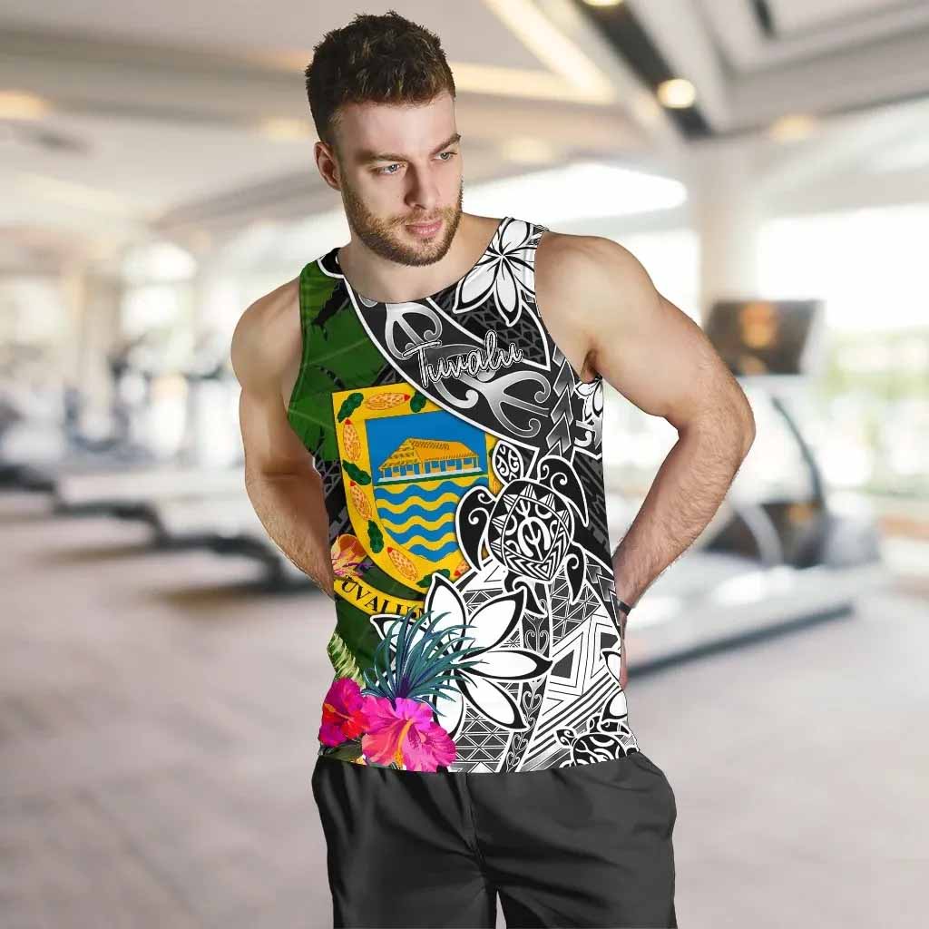 Tuvalu Men Tank Top - Turtle Plumeria Banana Leaf