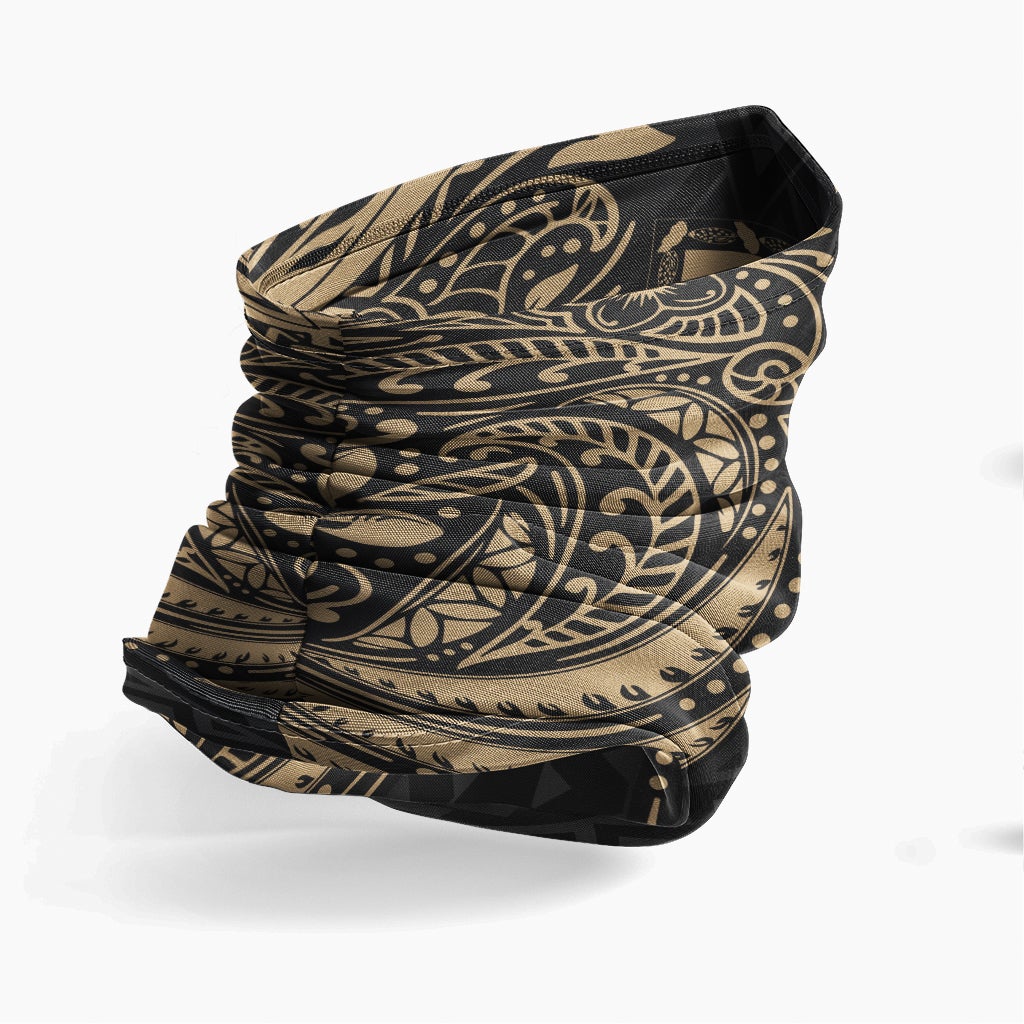 Tuvalu Neck Gaiter - Floral Tattoo Gold