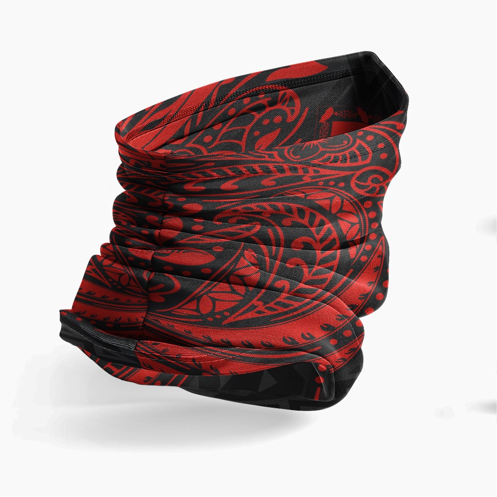 Tuvalu Neck Gaiter - Floral Tattoo Red