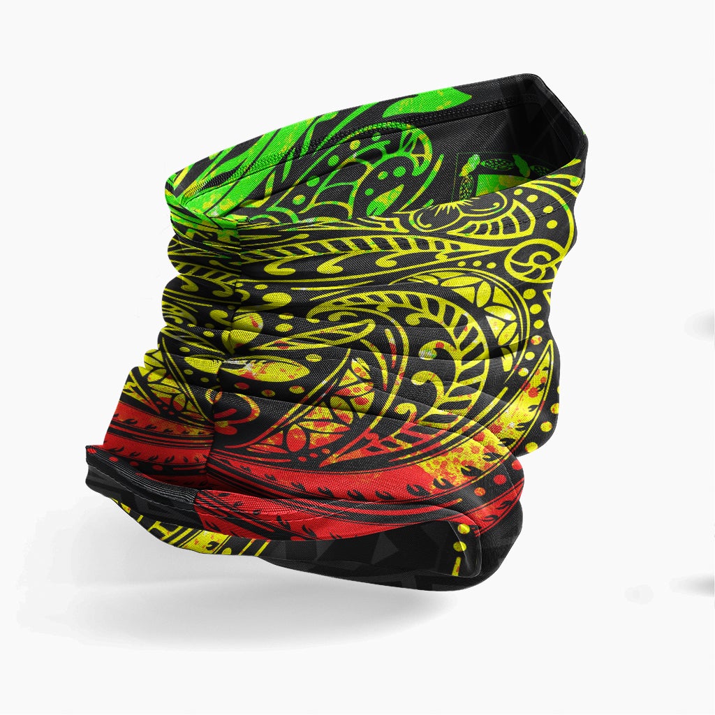 Tuvalu Neck Gaiter - Floral Tattoo Reggae