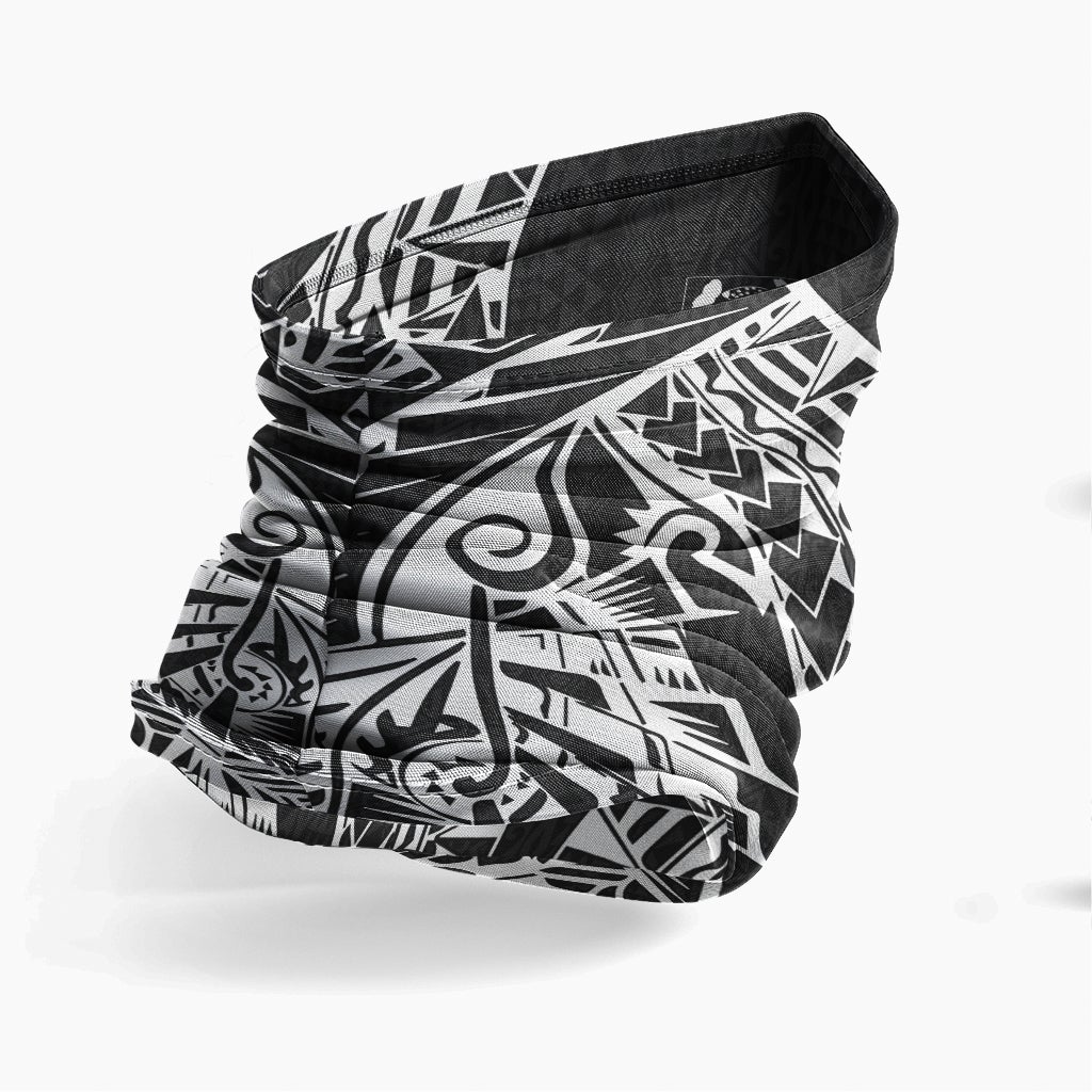 Tuvalu Neck Gaiter - Polynesian Pattern White