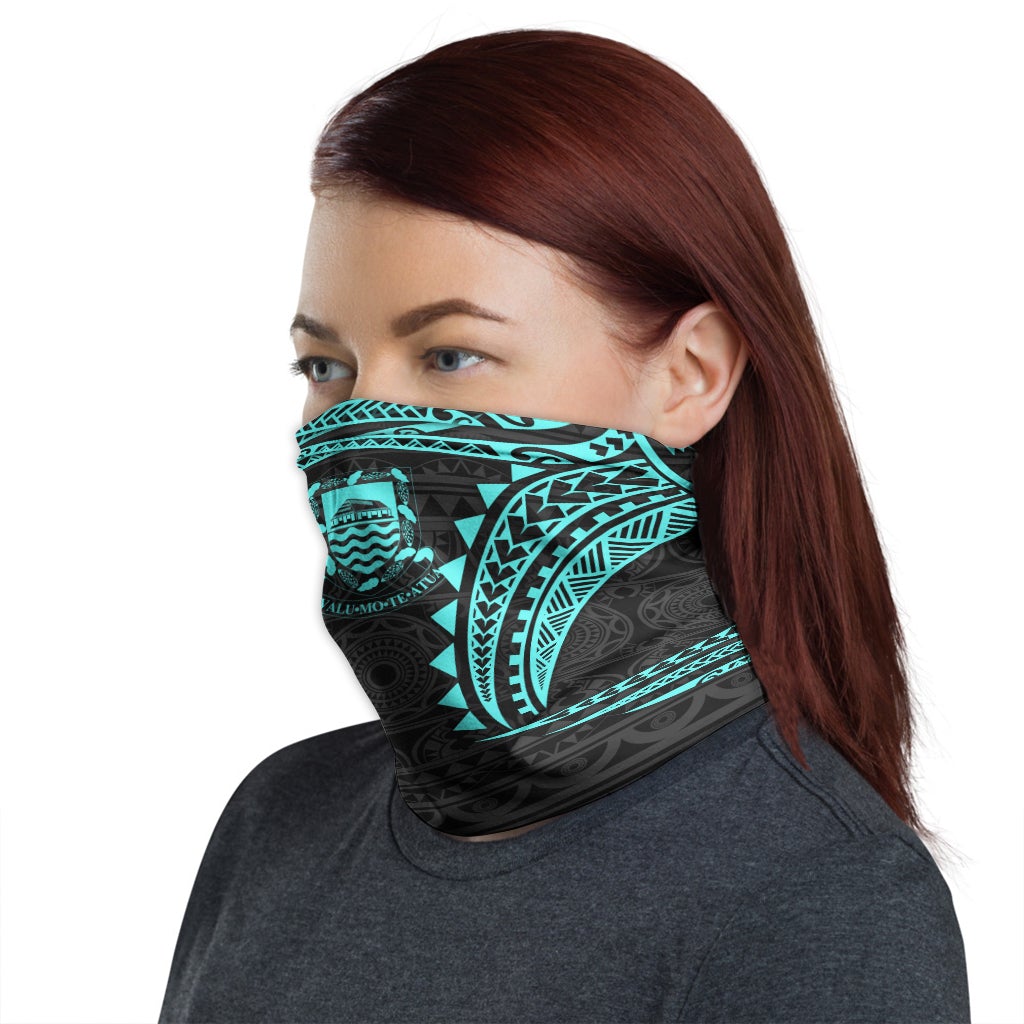 Tuvalu Neck Gaiter - Tribal Pattern Turquoise