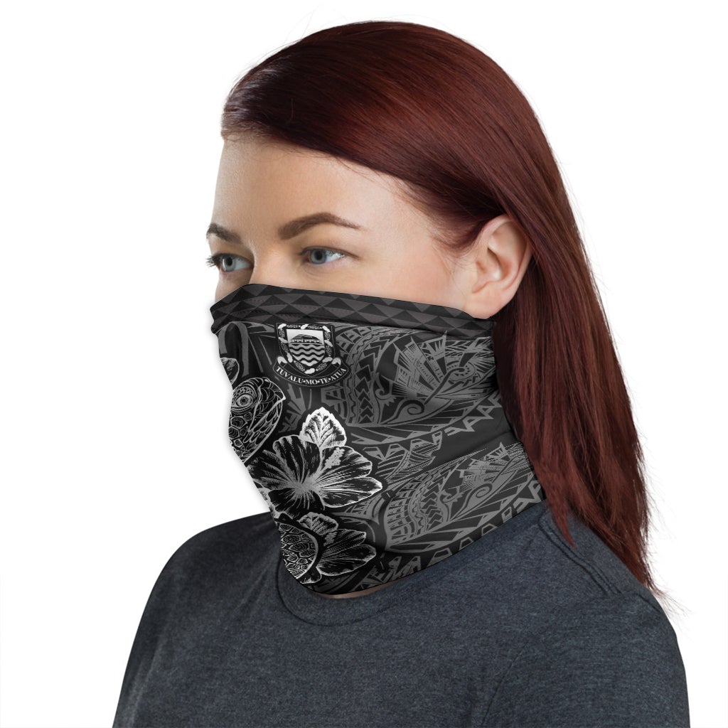 Tuvalu Neck Gaiter - Turtle Hibiscus Black