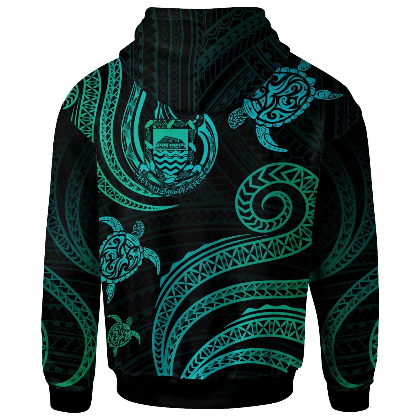 Tuvalu Personalised Custom Hoodie - Polynesian Turtle With Pattern