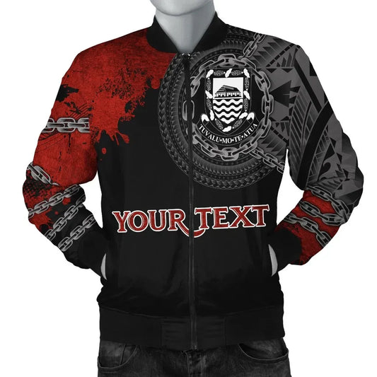 Tuvalu Polynesian Personalised Bomber Jacket - Polynesian Chain Style