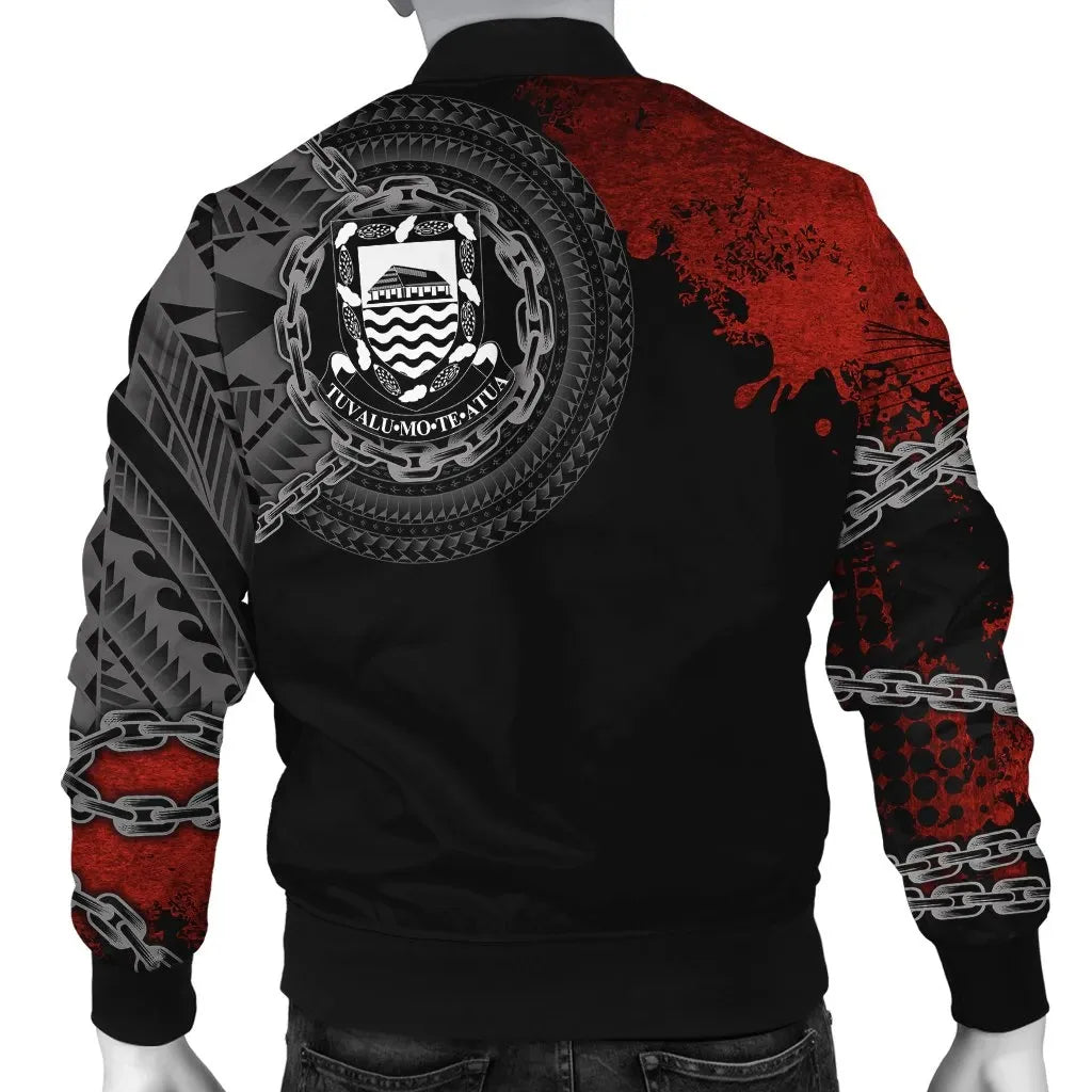Tuvalu Polynesian Personalised Bomber Jacket - Polynesian Chain Style