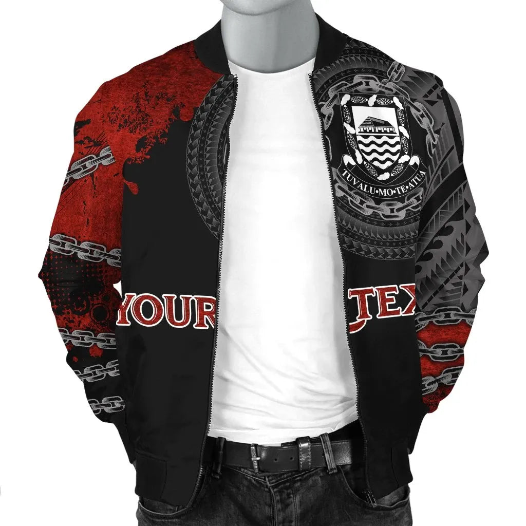 Tuvalu Polynesian Personalised Bomber Jacket - Polynesian Chain Style