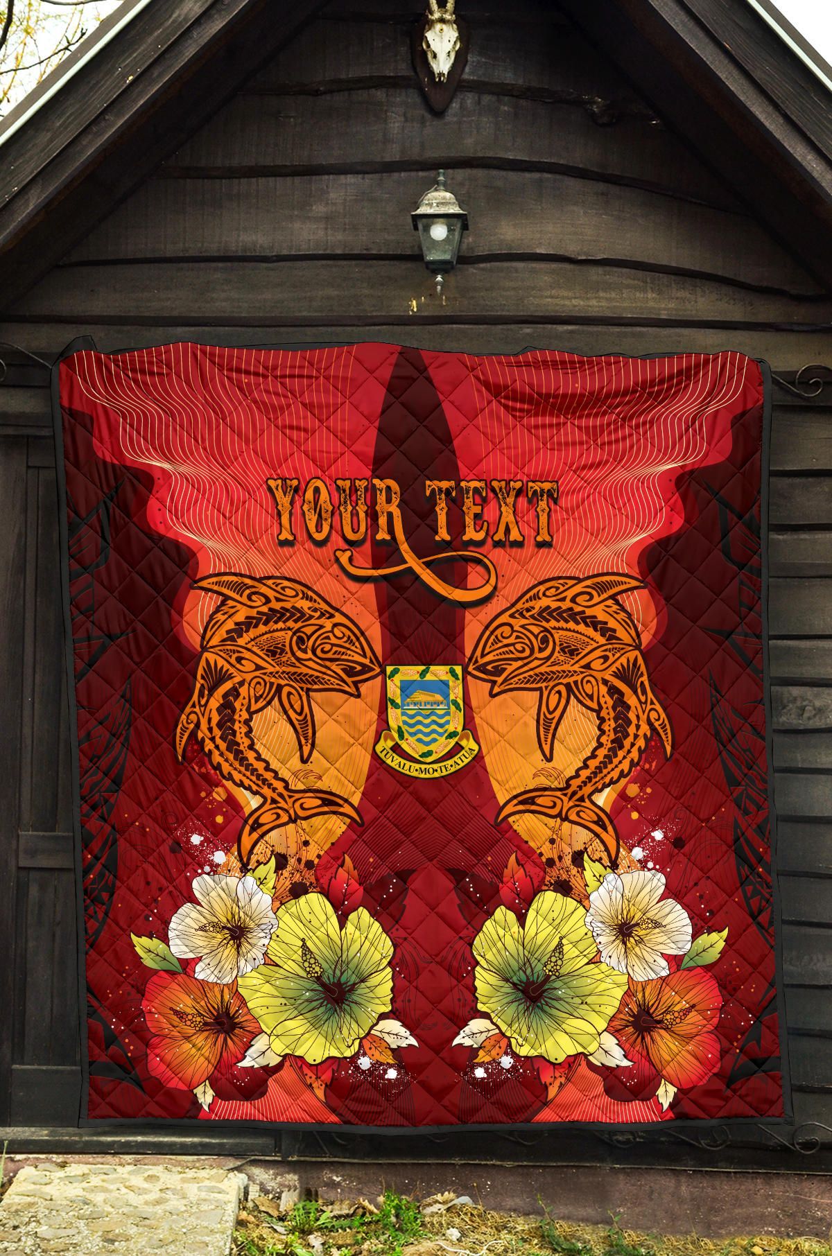 Tuvalu Personalised Premium Quilt - Tribal Tuna Fish