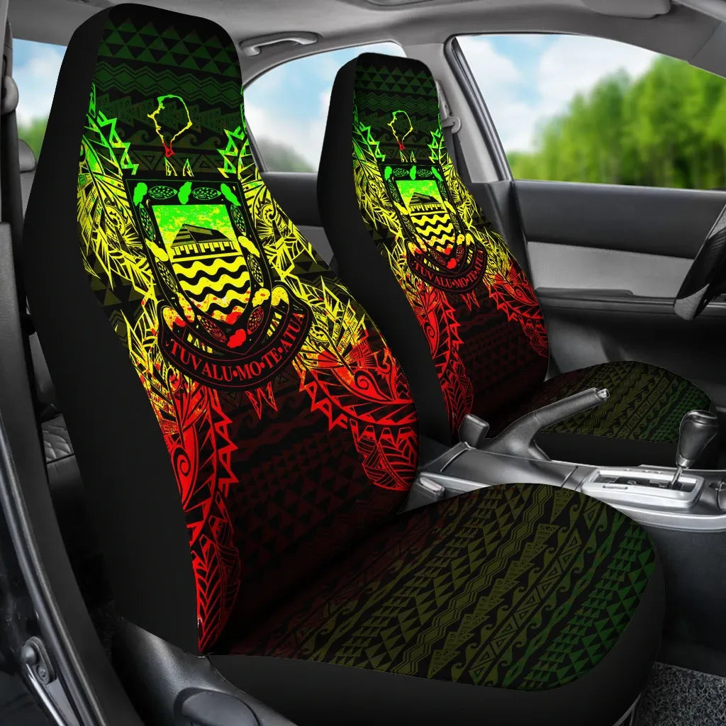 Tuvalu Car Seat Cover - Tuvalu Coat Of Arms Map Reggae
