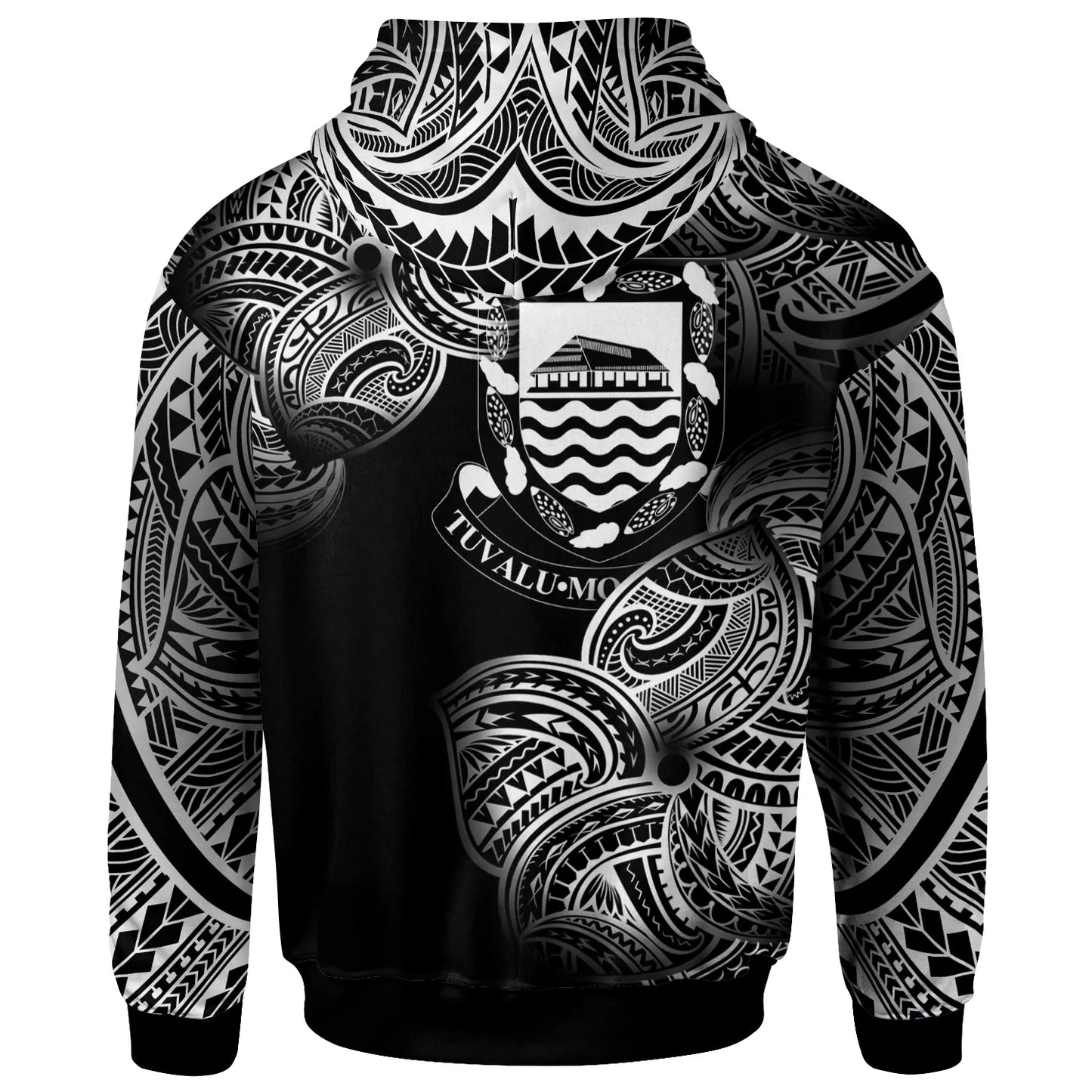 Tuvalu Polynesia Custom Personalized Hoodie - Tuvalu Tribal Flower White