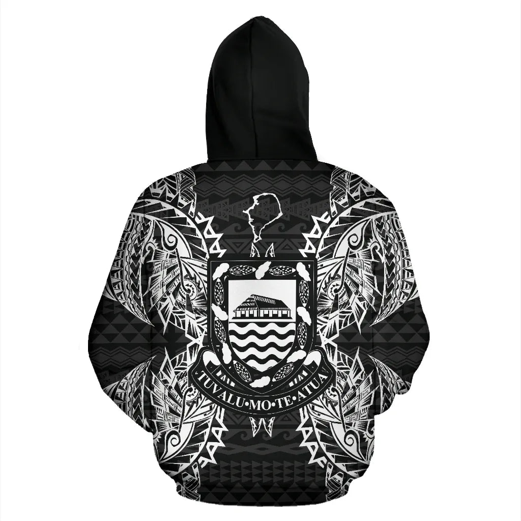 Tuvalu Polynesian ll Over Hoodie Map Black