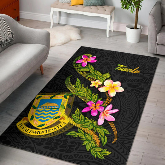 Tuvalu Polynesian Area Rug - Plumeria Tribal