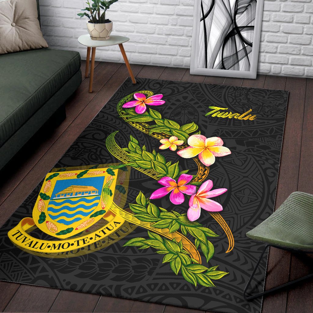 Tuvalu Polynesian Area Rug - Plumeria Tribal