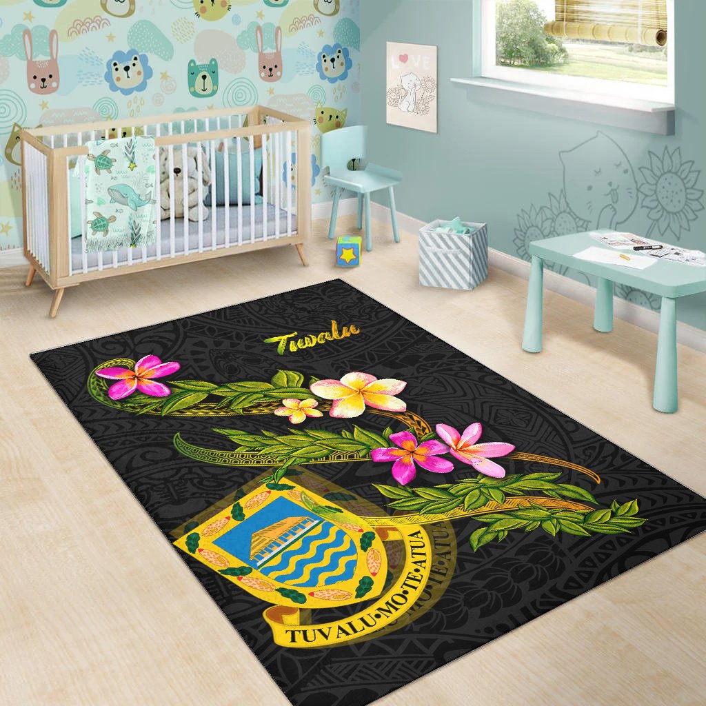 Tuvalu Polynesian Area Rug - Plumeria Tribal