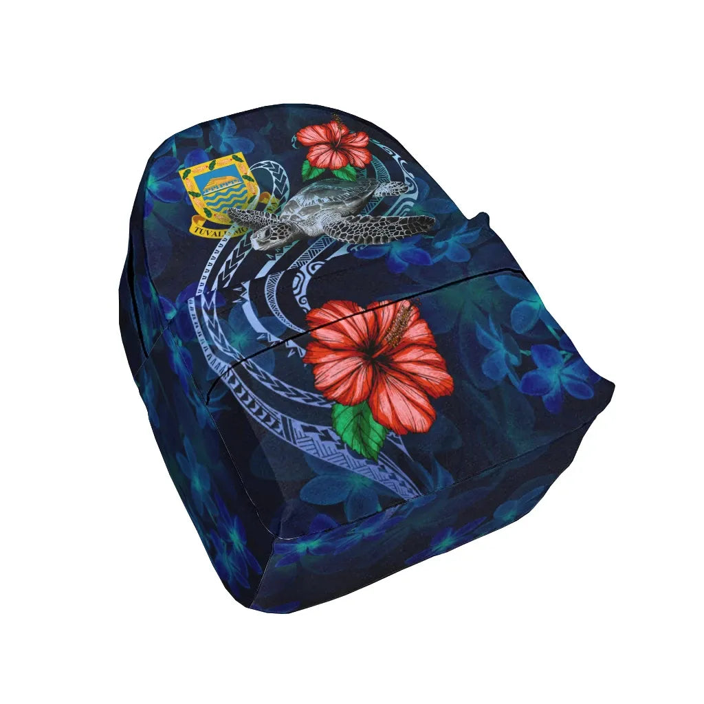 Tuvalu Polynesian Backpack - Blue Turtle Hibiscus