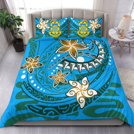 Tuvalu Polynesian Bedding Set - Spring Style Blue Color