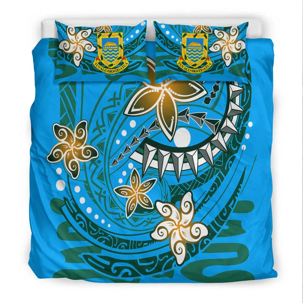 Tuvalu Polynesian Bedding Set - Spring Style Blue Color