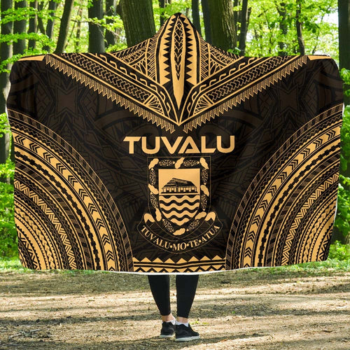 Tuvalu Polynesian Chief Hooded Blanket - Gold Version