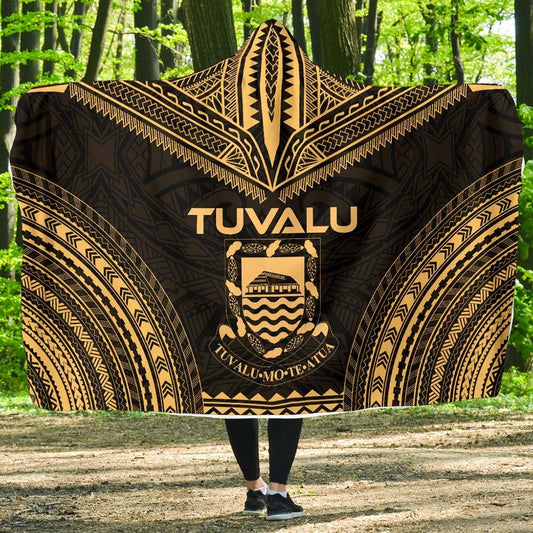 Tuvalu Polynesian Chief Hooded Blanket - Gold Version
