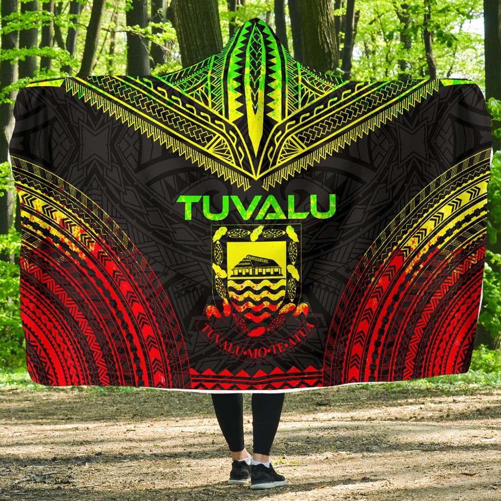 Tuvalu Polynesian Chief Hooded Blanket - Reggae Version