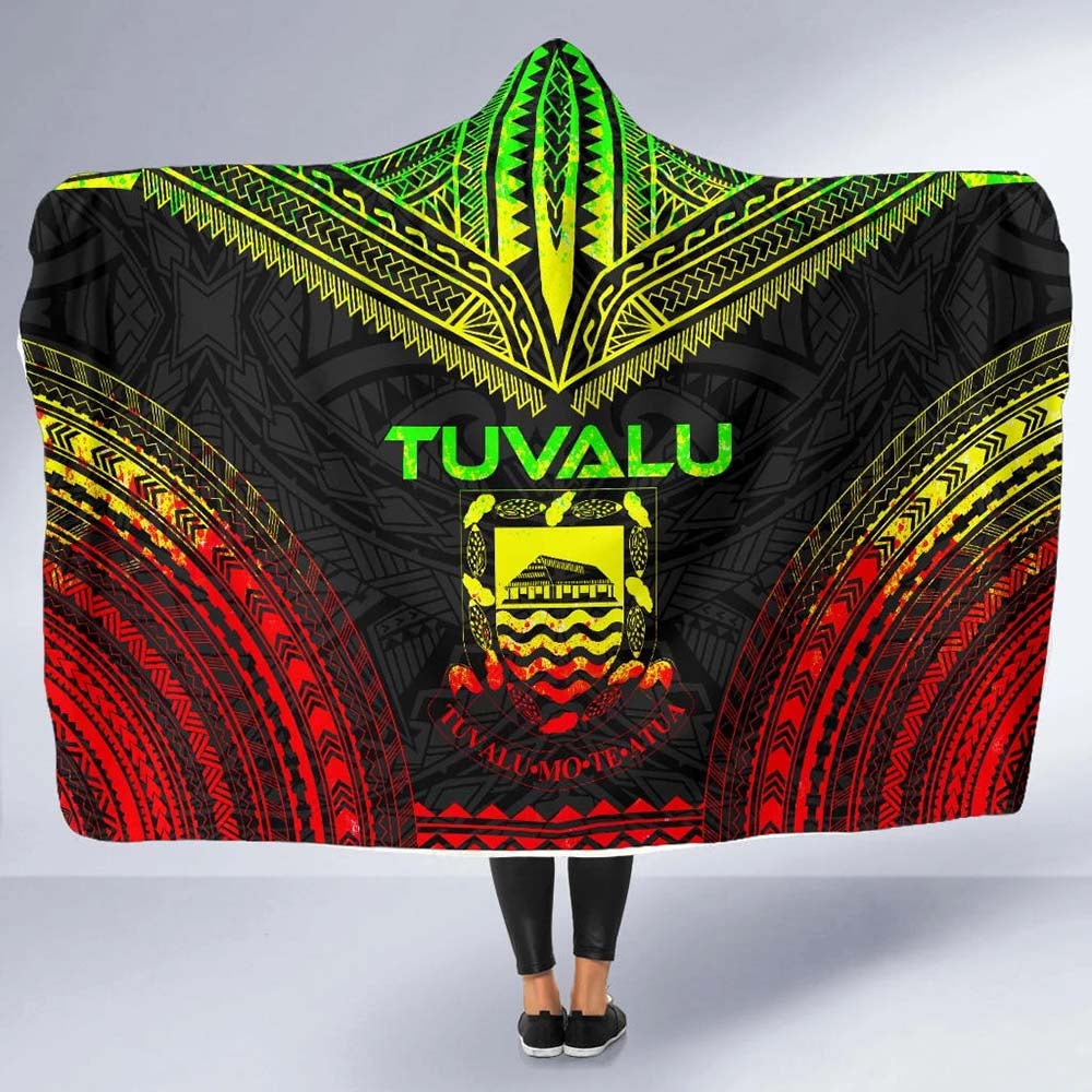 Tuvalu Polynesian Chief Hooded Blanket - Reggae Version
