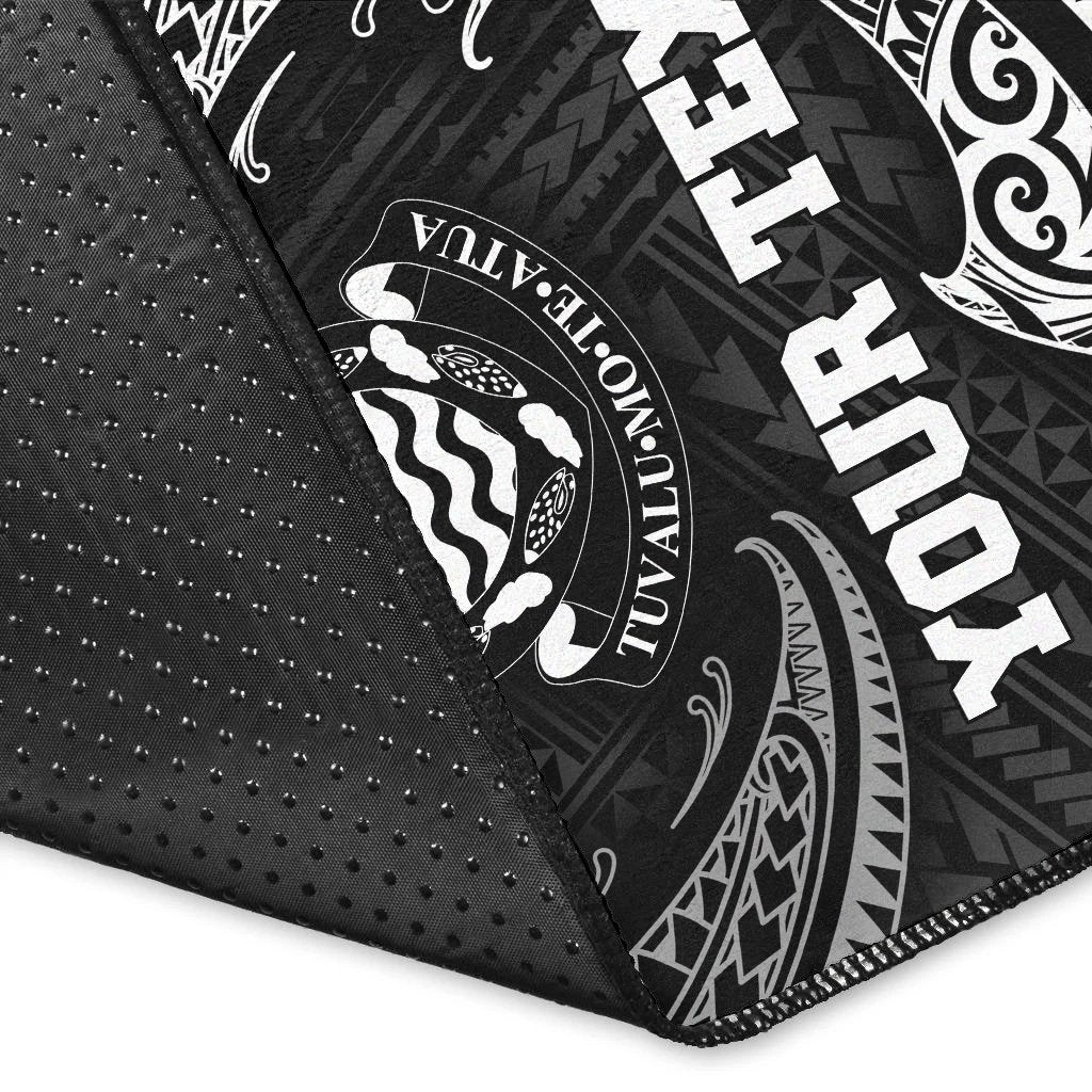 Tuvalu Polynesian Custom Personalised Area Rug - White Tribal Wave
