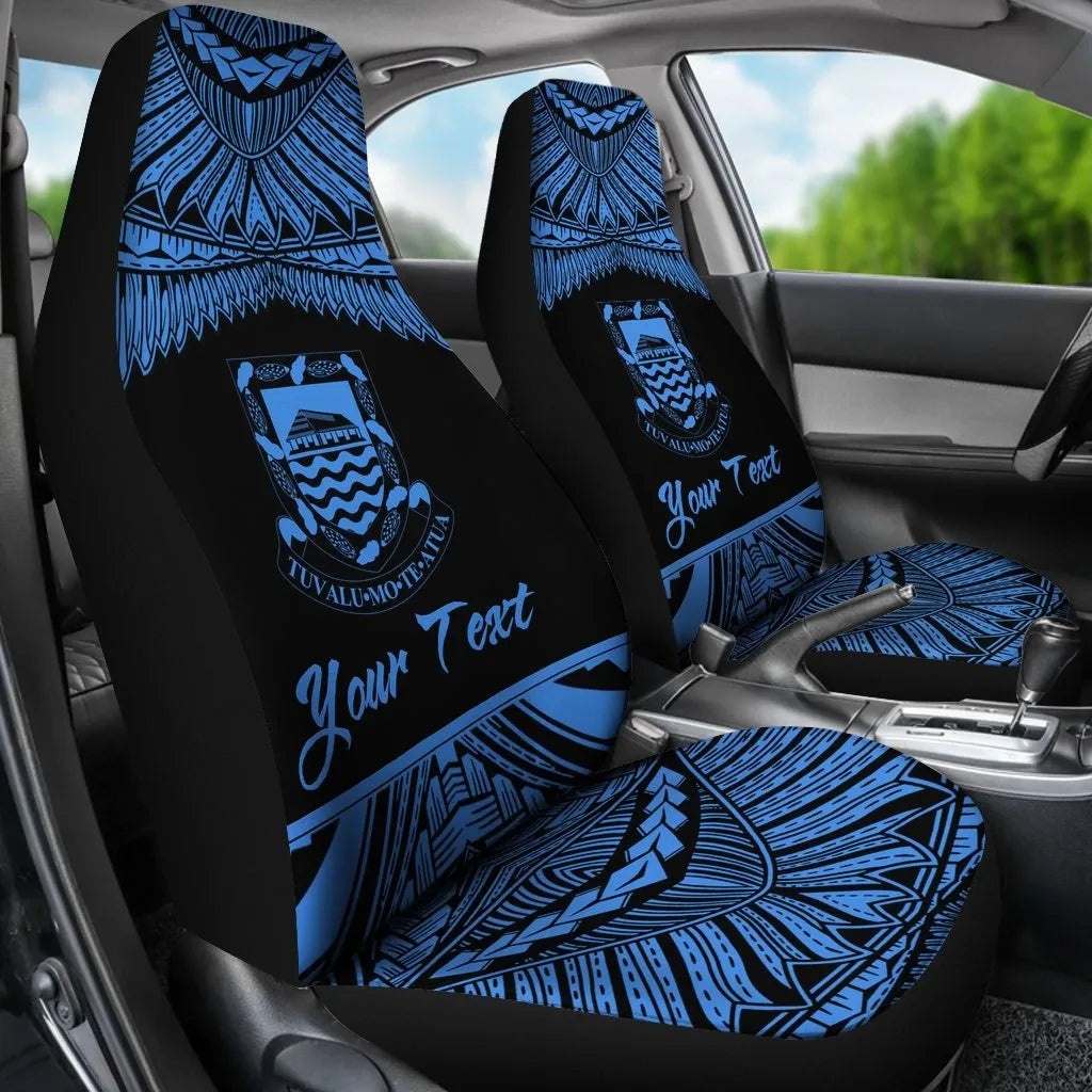 Tuvalu Polynesian Custom Personalised Car Seat Covers - Pride Blue Version