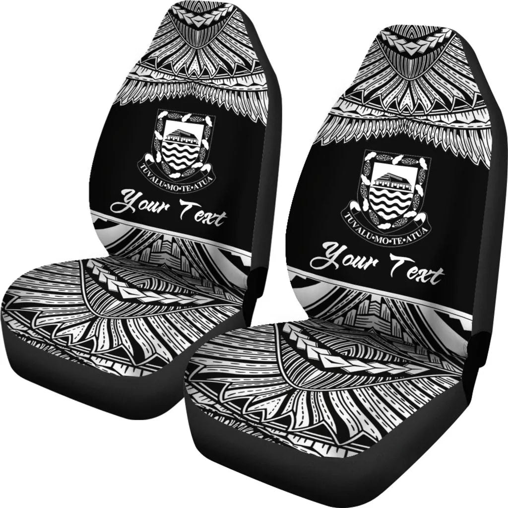 Tuvalu Polynesian Custom Personalised Car Seat Covers - Pride White Version