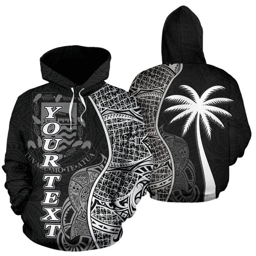 Tuvalu Polynesian Custom Personalised Hoodie Coconut Black
