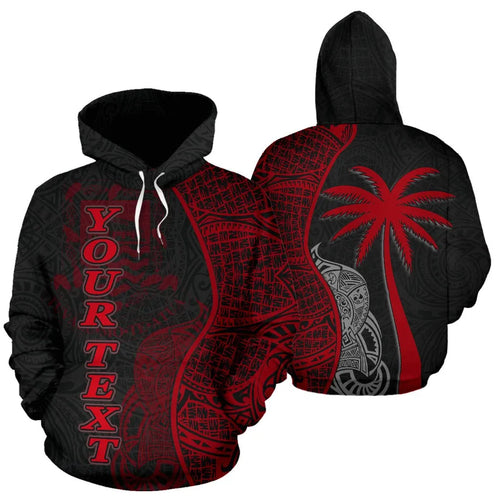 Tuvalu Polynesian Custom Personalised Hoodie Coconut Red