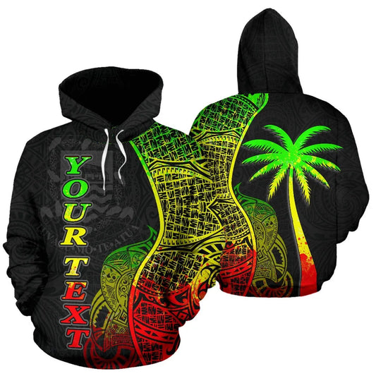 Tuvalu Polynesian Custom Personalised Hoodie Coconut Reggae