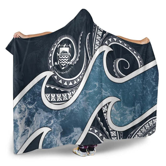 Tuvalu Polynesian Hooded Blanket - Ocean Style