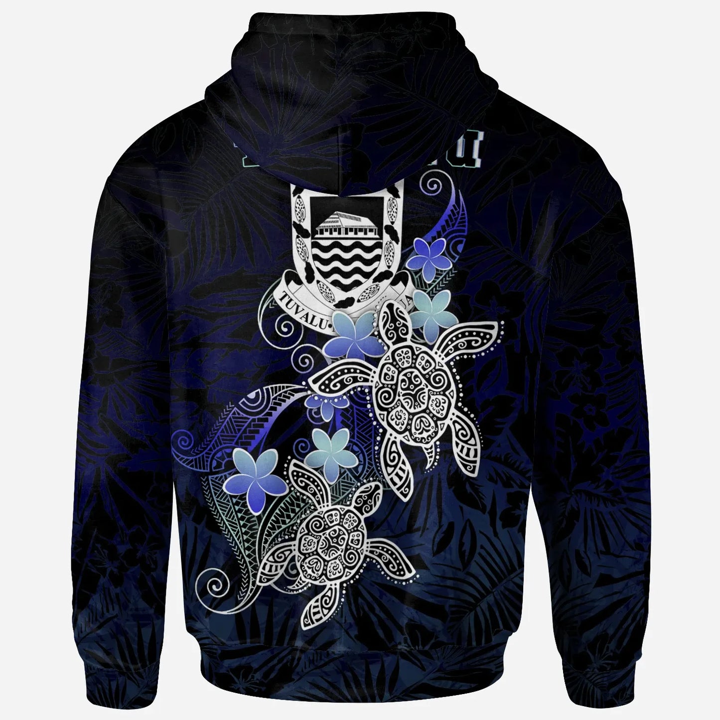 Tuvalu Polynesian Hoodie - Blue Turtle Couple