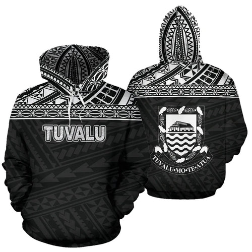 Tuvalu Polynesian Hoodie Horizontal Black