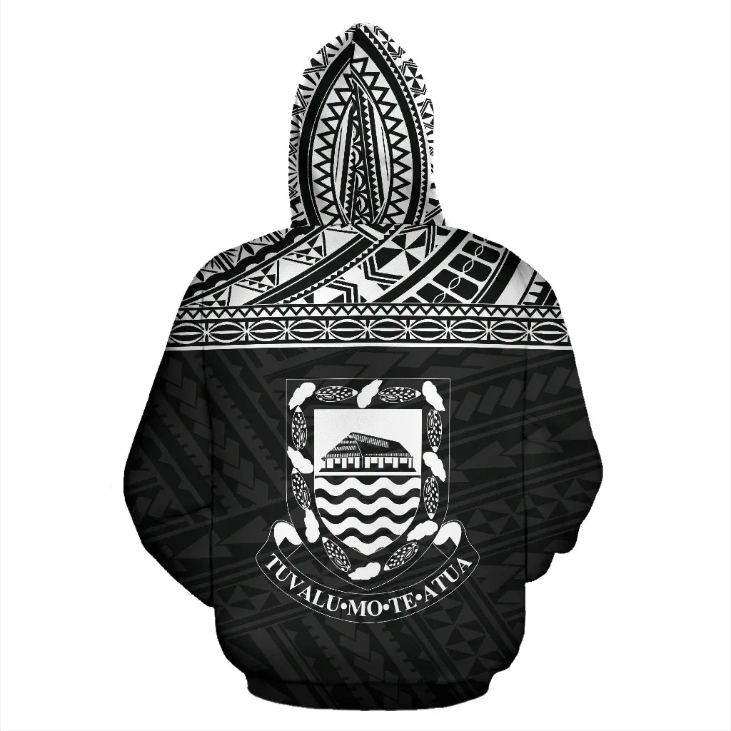Tuvalu Polynesian Hoodie Horizontal Black