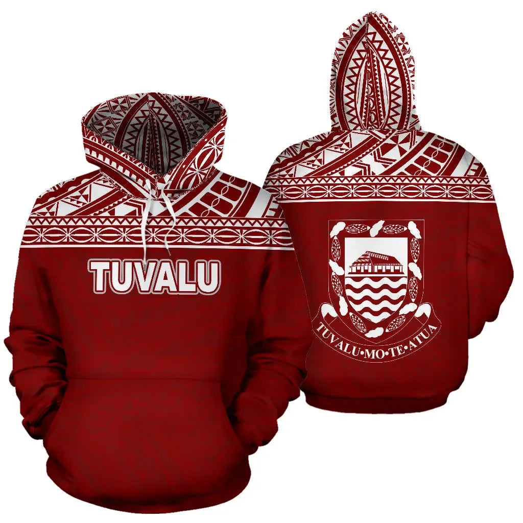 Tuvalu Polynesian Hoodie Horizontal Red