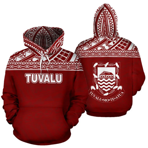 Tuvalu Polynesian Hoodie Horizontal Red