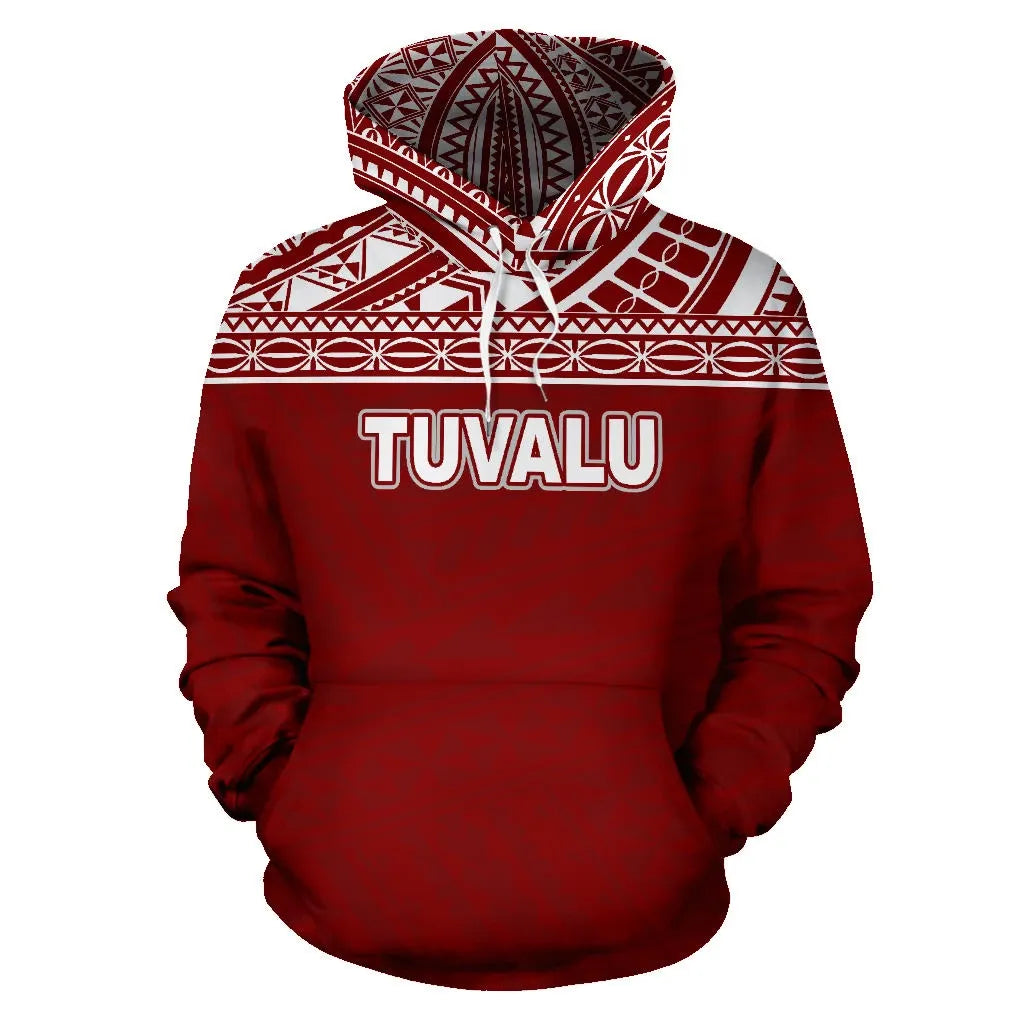 Tuvalu Polynesian Hoodie Horizontal Red