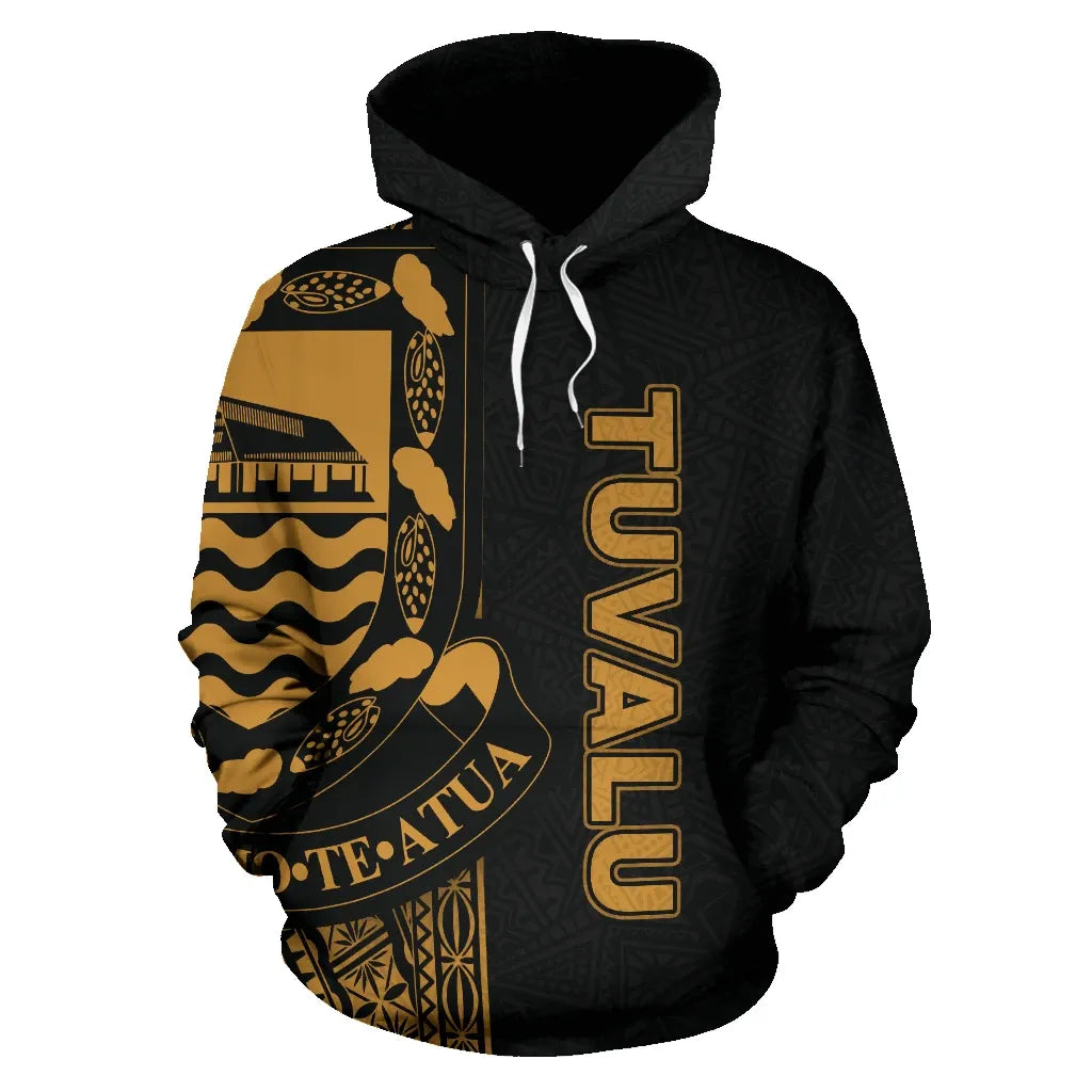 Tuvalu Polynesian Hoodie Line Gold