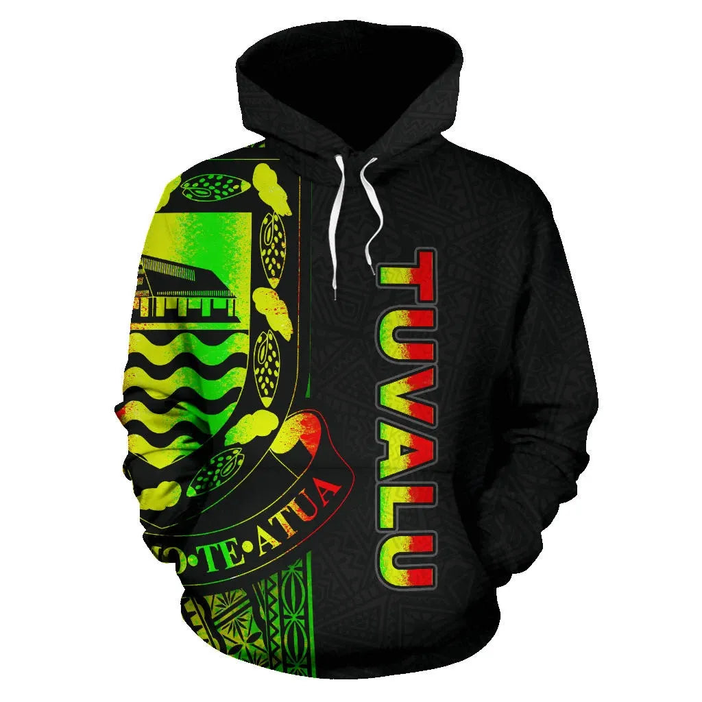 Tuvalu Polynesian Hoodie Line Reggae