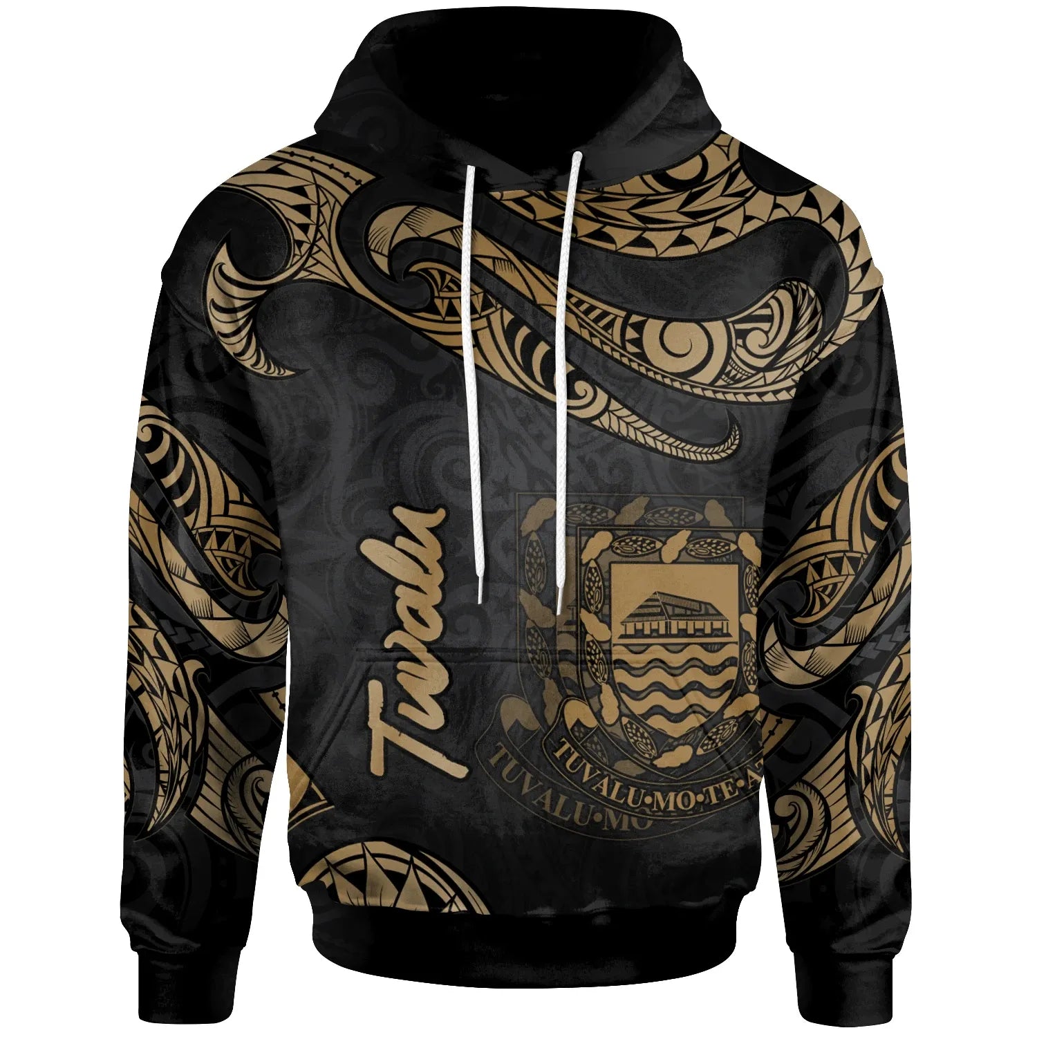 Tuvalu Polynesian Hoodie - Poly Tattoo Gold Version