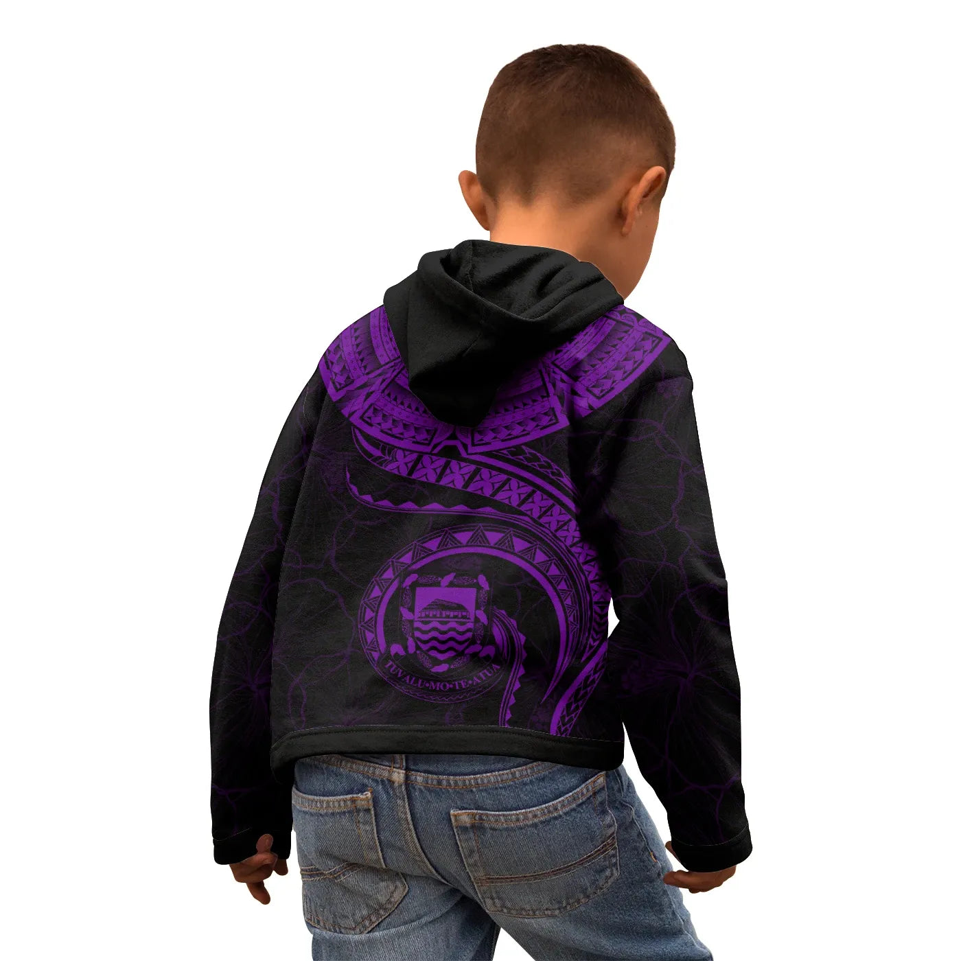 Tuvalu Polynesian Hoodie - Tuvalu Waves (Purple)