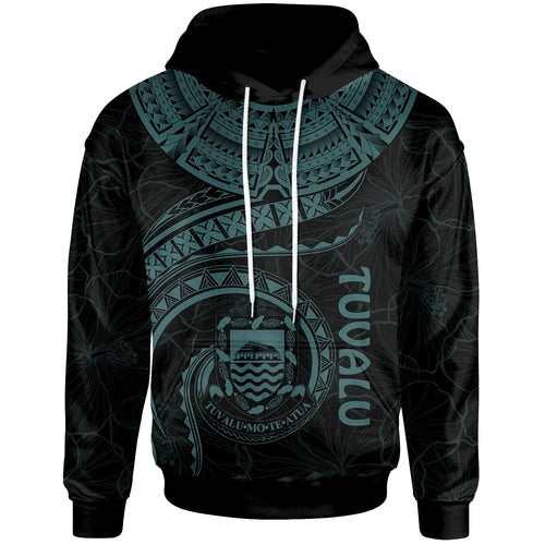 Tuvalu Polynesian Hoodie - Tuvalu Waves (Turquoise)