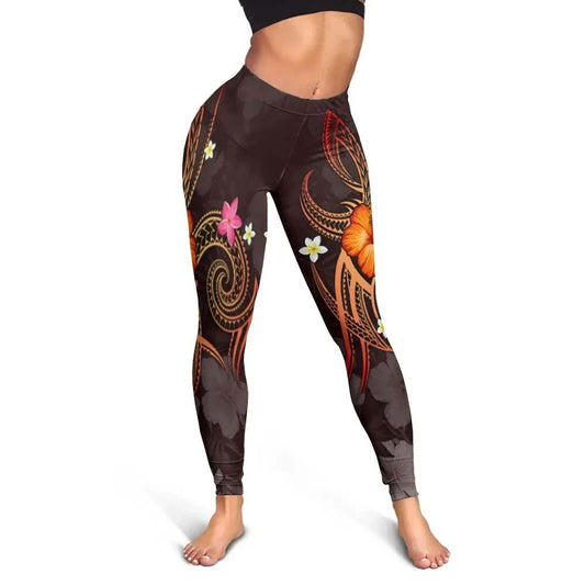 Tuvalu Polynesian Legging - Legend of Tuvalu (Red)