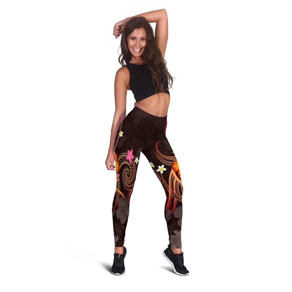 Tuvalu Polynesian Legging - Legend of Tuvalu (Red)