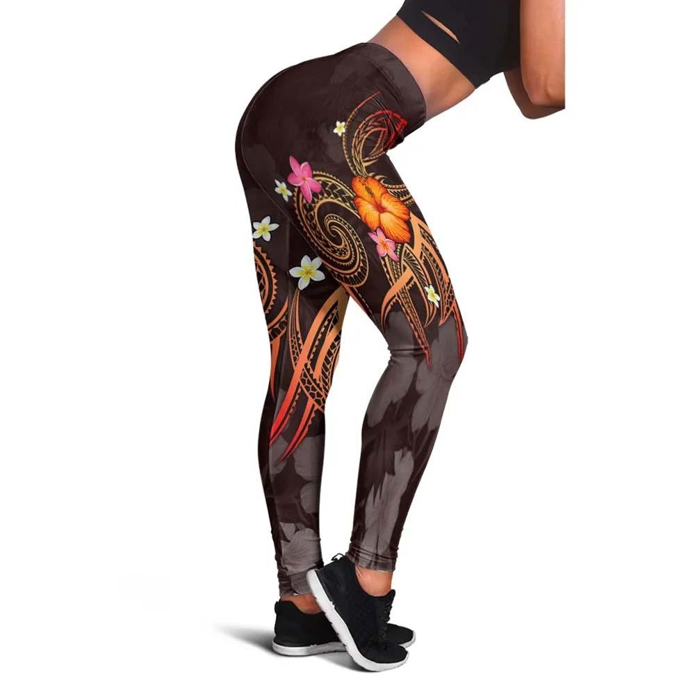 Tuvalu Polynesian Legging - Legend of Tuvalu (Red)