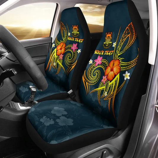 Tuvalu Polynesian Personalised Car Seat Covers - Legend of Tuvalu (Blue)