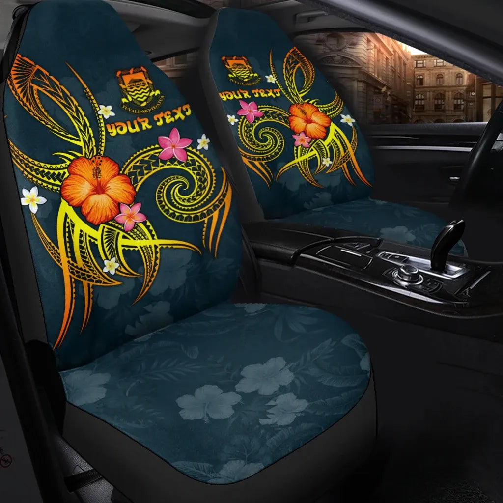 Tuvalu Polynesian Personalised Car Seat Covers - Legend of Tuvalu (Blue)