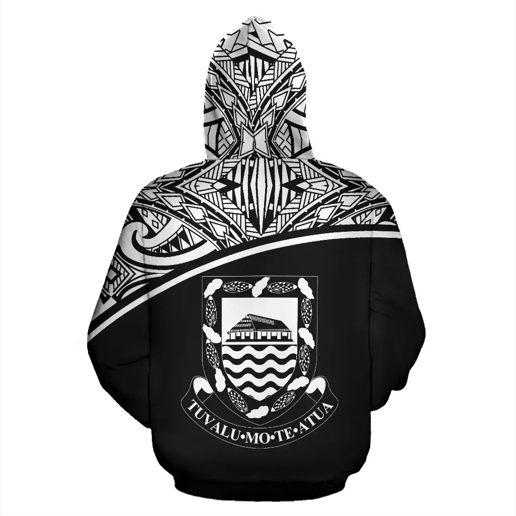 Tuvalu Polynesian Personalised Custom Hoodie Curve Black
